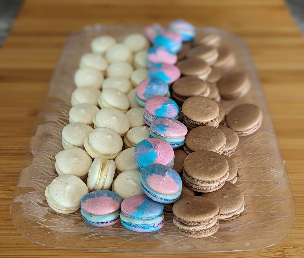 Beautiful array of colorful macarons